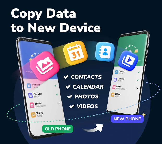 Data Transfer - Copy My Data - عکس برنامه موبایلی اندروید