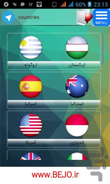countries - Image screenshot of android app