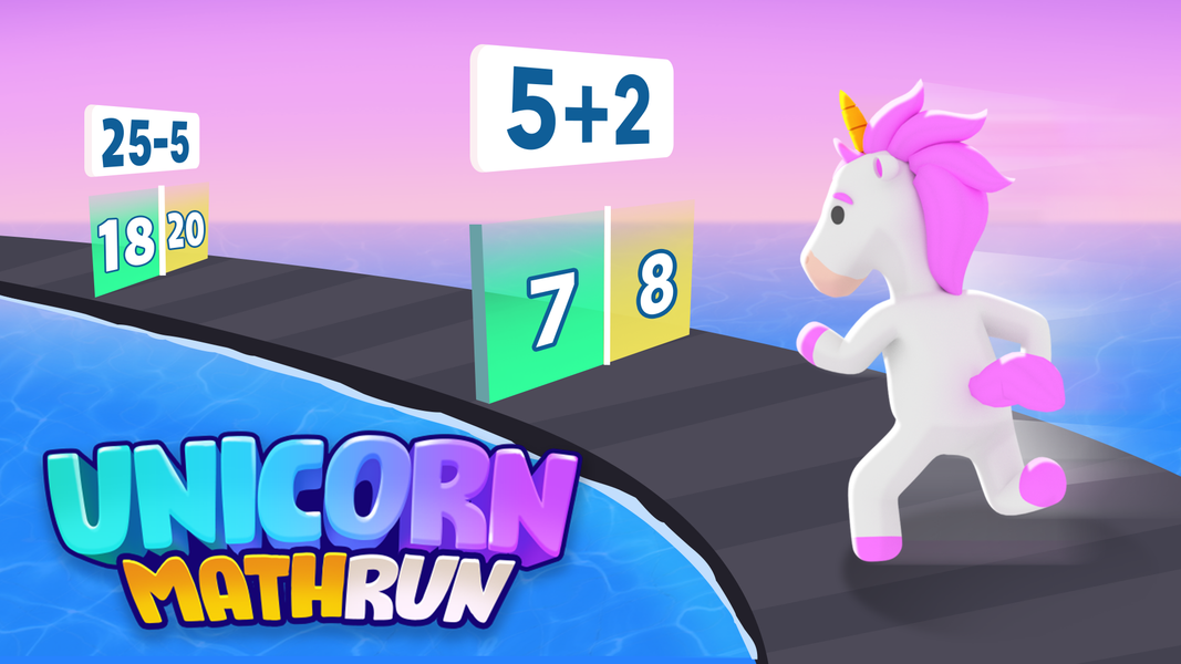 Unicorn Dash Game: Math Runner - عکس بازی موبایلی اندروید