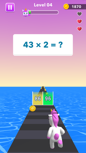 Unicorn Dash Game: Math Runner - عکس بازی موبایلی اندروید
