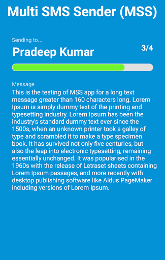 Multi SMS Sender (MSS) - Image screenshot of android app