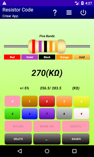 Resistor Code - Image screenshot of android app