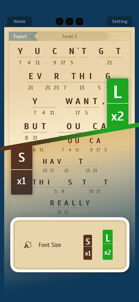 Cryptogram - Word Puzzle Games - Gameplay image of android game