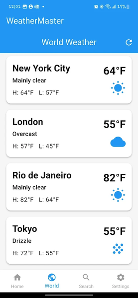 WeatherMaster - عکس برنامه موبایلی اندروید