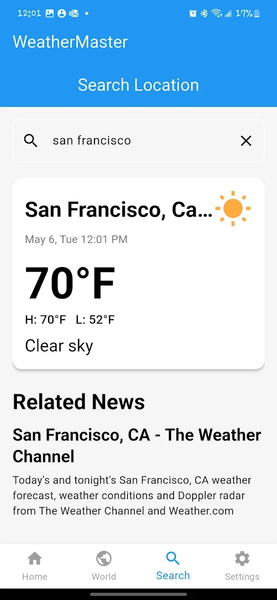 WeatherMaster - عکس برنامه موبایلی اندروید