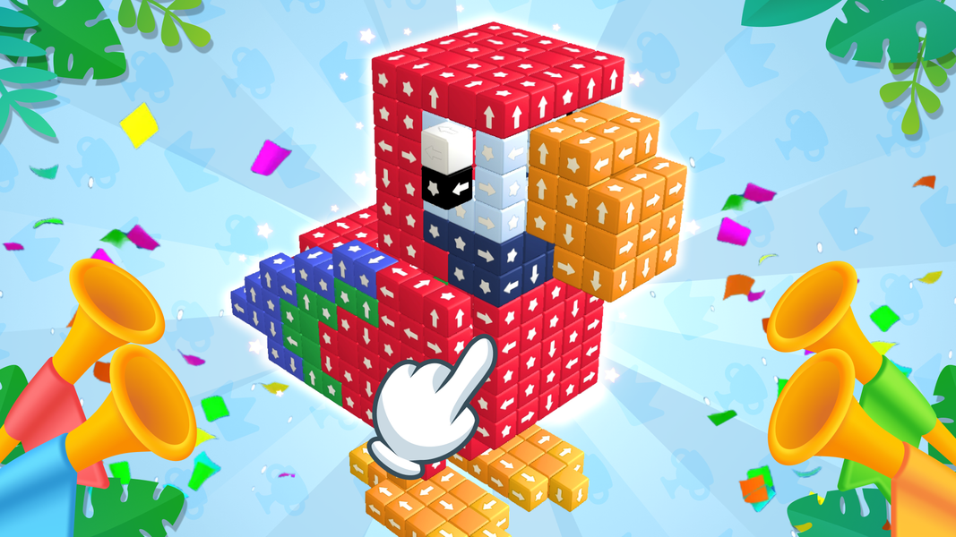 Cube Away 3D: Tap block out - Gameplay image of android game