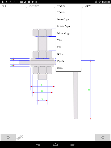 MobilCAD 2d CAD - Image screenshot of android app