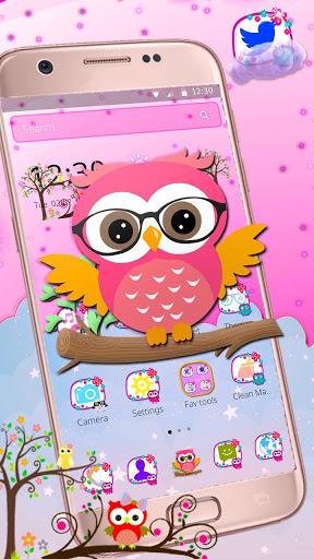 Cute Glass Owl Theme - Image screenshot of android app