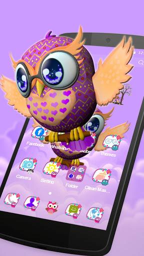Cute Owl ۳D Theme - عکس برنامه موبایلی اندروید