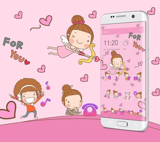 Angel Cartoon Theme - Image screenshot of android app