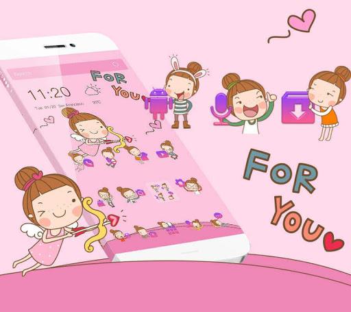 Angel Cartoon Theme - Image screenshot of android app