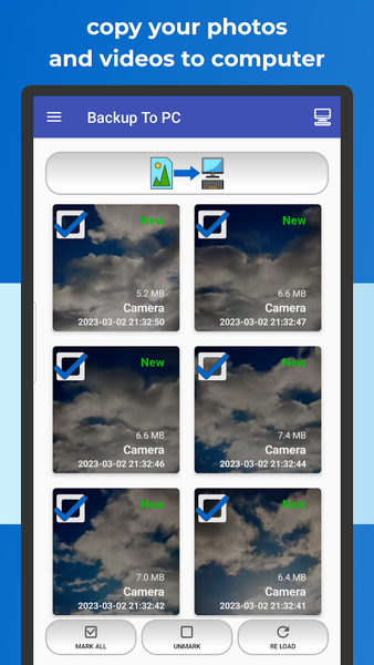 Backup Photos To My PC, NAS - Image screenshot of android app