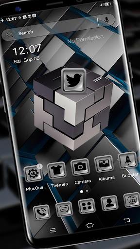 3D Black Cube Theme - Image screenshot of android app