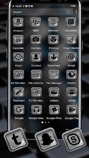 3D Black Cube Theme - Image screenshot of android app