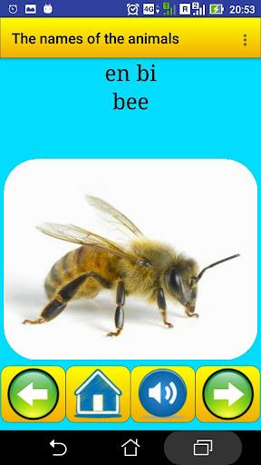 Animal names in Danish - Image screenshot of android app