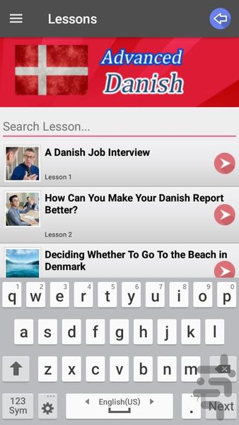 آموزش زبان دانمارکی پیشرفته - عکس برنامه موبایلی اندروید