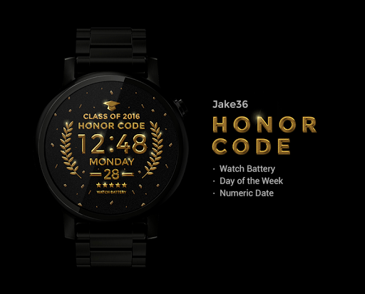 Honor Code watchface by Jake36 - Image screenshot of android app