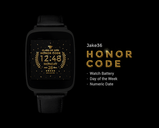 Honor Code watchface by Jake36 - Image screenshot of android app