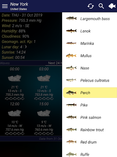 Fishing forecast - عکس برنامه موبایلی اندروید