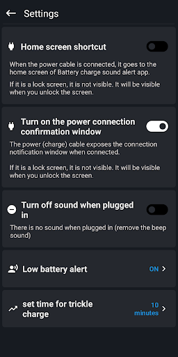 Battery charge notification - عکس برنامه موبایلی اندروید