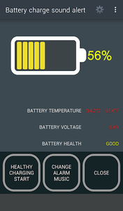 Battery charge sound alert - Image screenshot of android app