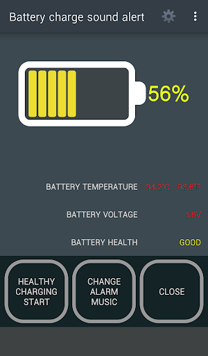 Battery charge sound alert - عکس برنامه موبایلی اندروید