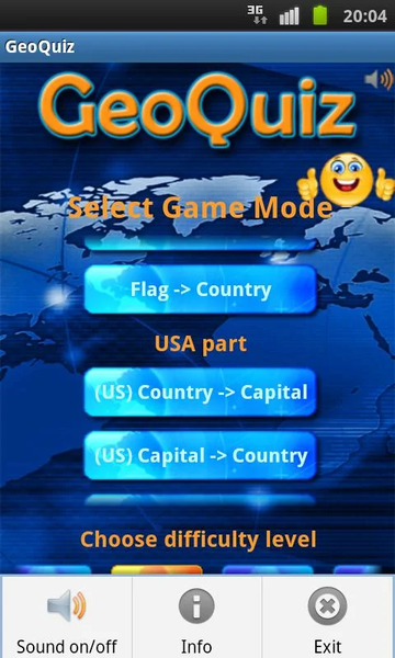 Geo Quiz - Gameplay image of android game