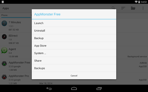 AppMonster Free Backup Restore - عکس برنامه موبایلی اندروید