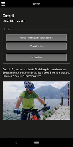 E-MTB – driving technique - Image screenshot of android app