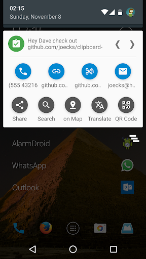 Clipboard Actions & Notes - Image screenshot of android app