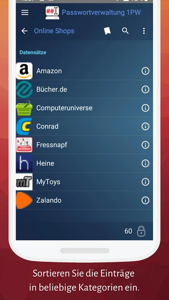 1PW Passwortverwaltung - Image screenshot of android app