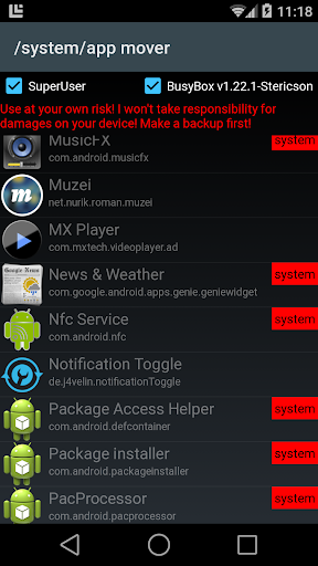 /system/app mover ★ ROOT ★ - Image screenshot of android app