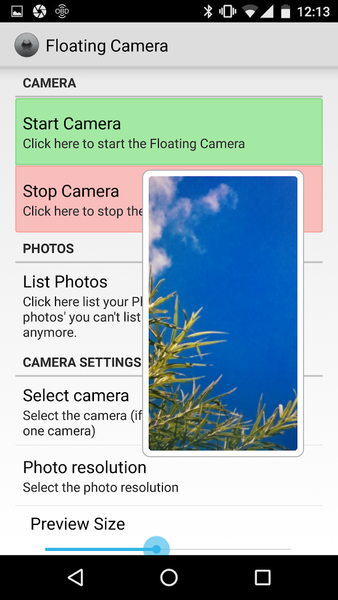 Floating Camera - Image screenshot of android app