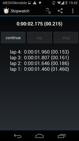 stopwatch with lap times - عکس برنامه موبایلی اندروید