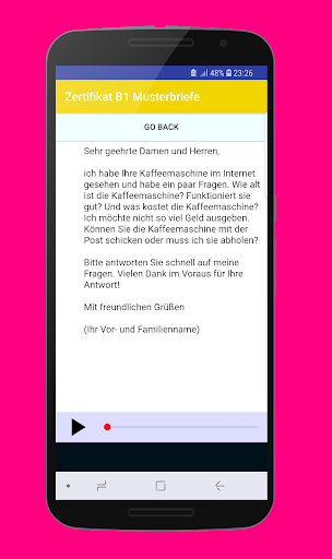 Zertifikat Deutsch B1 Musterbriefe - Image screenshot of android app