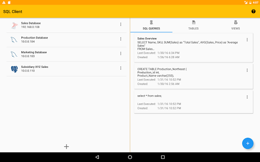 SQL Client - عکس برنامه موبایلی اندروید