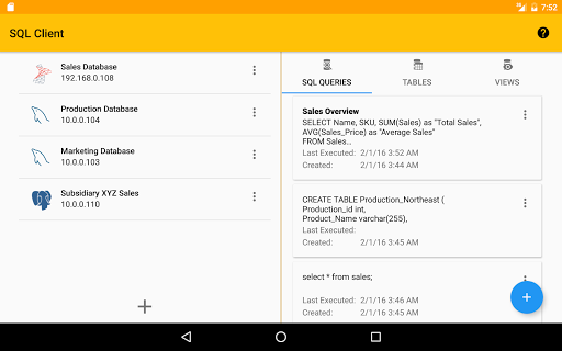 SQL Client - عکس برنامه موبایلی اندروید