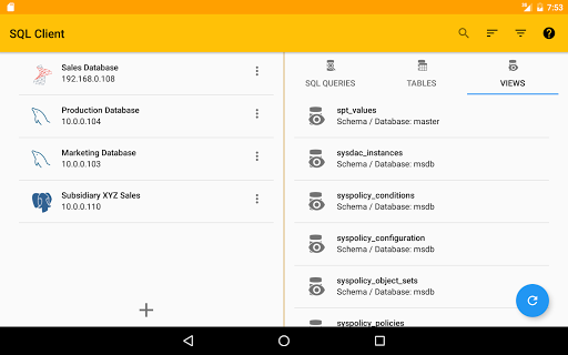 SQL Client - عکس برنامه موبایلی اندروید