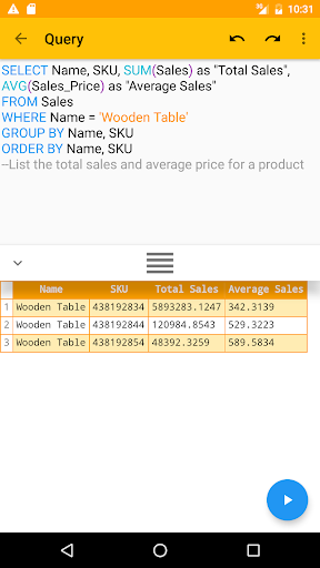 SQL Client - Image screenshot of android app