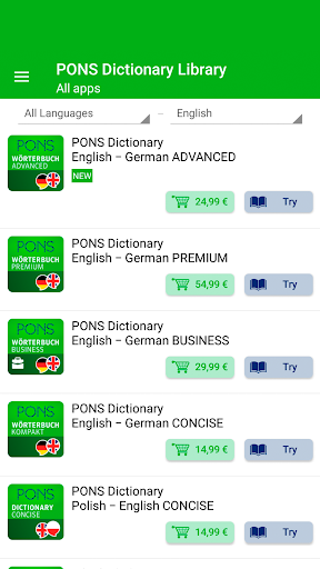 PONS Dictionary Library - Offline Translator - عکس برنامه موبایلی اندروید