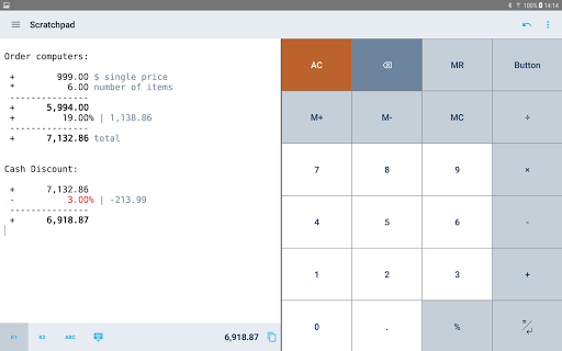 CalcTape Calculator with Tape - Image screenshot of android app
