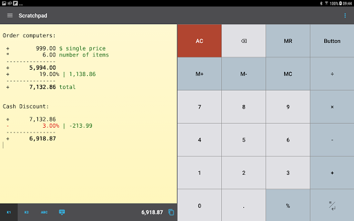CalcTape Calculator with Tape - Image screenshot of android app
