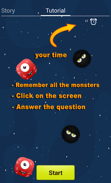 Space Monsters - Train Memory - Gameplay image of android game