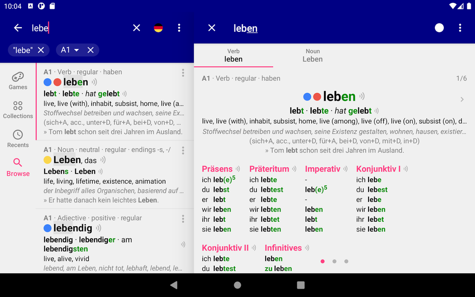 German Dictionary for Learners - عکس برنامه موبایلی اندروید