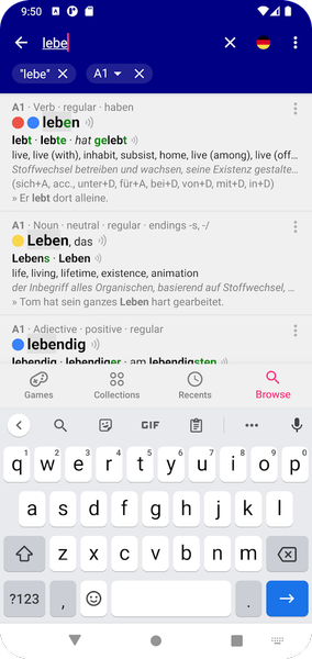 Dictionary German - عکس برنامه موبایلی اندروید