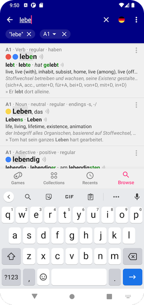 German Dictionary - عکس برنامه موبایلی اندروید
