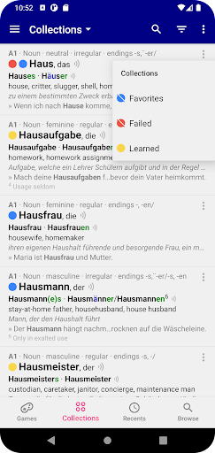 Nouns German Dictionary - عکس برنامه موبایلی اندروید