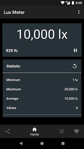 Lux Light Meter - Image screenshot of android app
