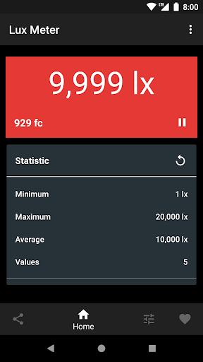 Lux Light Meter - عکس برنامه موبایلی اندروید
