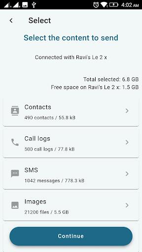 X-Transfer - Share/Backup Files/Contacts/SMS/Calls - عکس برنامه موبایلی اندروید
